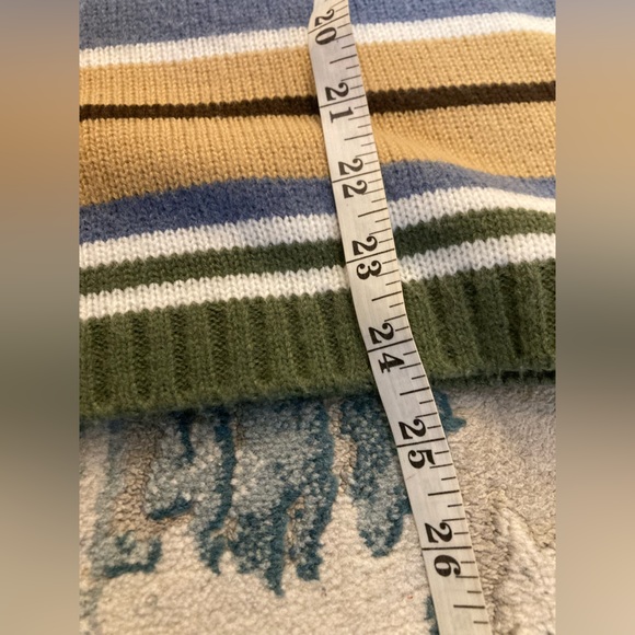 C01 Classic Elements Petite Knit Sweater Turtleneck Striped Knit Chic VTG Large - Picture 9 of 9